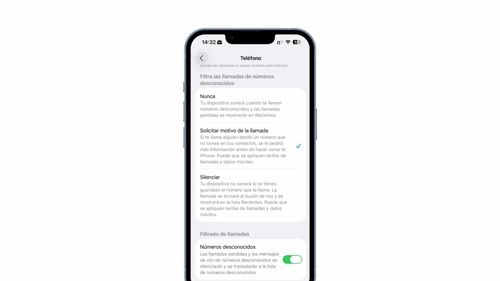 Nuevo filtrado de llamada iPhone iOS 26